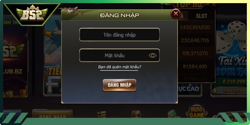 Hoàn tất các bước đăng nhập B52 để trải nghiệm