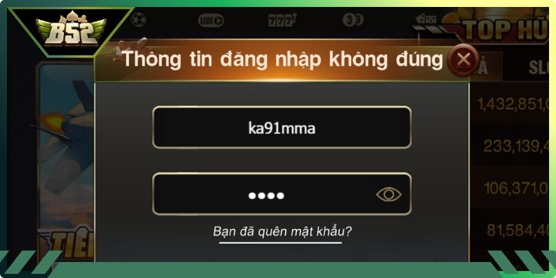 Yêu cầu cần thiết để đăng nhập

